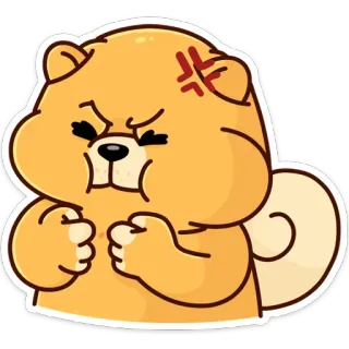 😠 bravo, animal, fofo, ilustração, adesivo, desenho animado telegram sticker