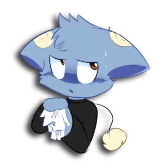 🤧 만화, 고양이, 귀여운, 긴장, 땀, 얼굴 빨개짐 telegram sticker