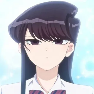 😶 Komi Shouko Komi Can't Communicate 애니메이션, 코미 양은 커뮤증입니다, 코미 쇼코, 귀여운, 교복, 만화, 애니메이션 여자 telegram sticker
