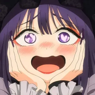 🎃 Marin Kitagawa My Dress-Up Darling Anime, Mangá, Marin Kitagawa, My Dress-Up Darling, animado, fofo, olhos de coração telegram sticker