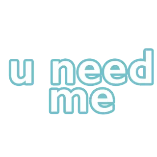 🤓 u need me teks, biru, butuh, imut telegram sticker