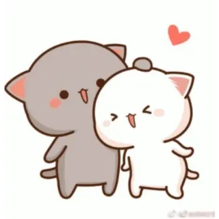 🙂 Katze, Paar, Liebe, Herz, Süß, Niedlich, Cartoon, Sticker telegram sticker