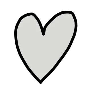 🤍 corazón, amor, símbolo, San Valentín, afecto, forma, garabato telegram sticker
