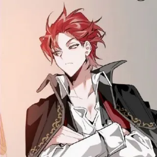 🌑 anime, man, portrait, red hair, character, manga, fashion, stylish telegram sticker
