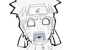 😱 Naruto Аниме, Манга, Наруто, Персонаж, Испуганный, В шоке, Мультфильм telegram sticker