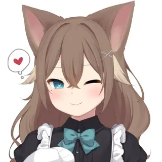 ☺️ Anime, Nekomimi, Maid, Lindo, Kawaii, Avatar whatsapp sticker