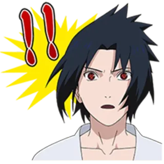 😳 Sasuke Uchiha Naruto anime, manga, surprised, ninja, cartoon telegram sticker