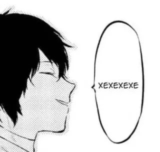 🌟 XEXEXEXE Anime, Mangá, Balão de fala, Expressão, Sorriso, Desenho animado telegram sticker