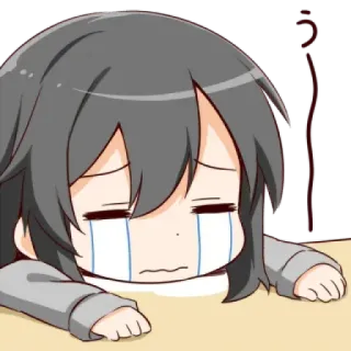 💙 Anime, Triste, Pleurs, Fille, Chibi, Manga, Larmoyant telegram sticker