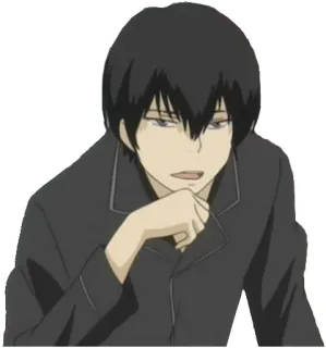 😌 anime, personaggio, annoiato, pensieroso, manga telegram sticker