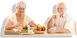 😂 Hide the Pain Harold люди, пожилые люди, завтрак, чай, фрукты, боль telegram sticker