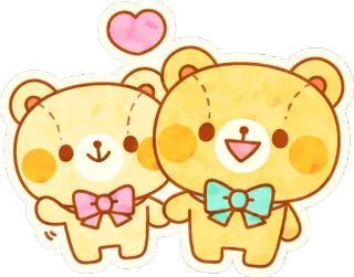 💕 beruang, lucu, kawaii, boneka beruang, cinta, hati telegram sticker
