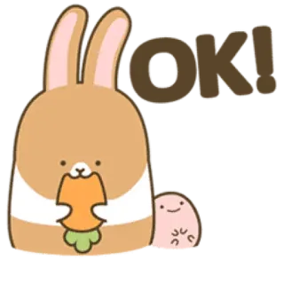 👍 cute, bunny, rabbit, carrot, animal, cartoon telegram sticker