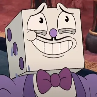 😅 King Dice Cuphead Cuphead, King Dice, Cartoon, Videospiel, Charakter telegram sticker