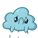 😢 sad, cloud, rain, weather, crying, cartoon telegram sticker
