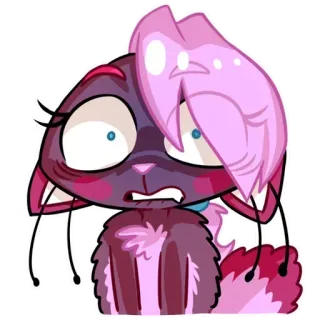 😟 кот, мультфильм, стикер, животное, фиолетовый, обеспокоенный whatsapp sticker
