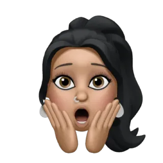 😱 Emoji, Schockiert, Frau, Cartoon, Überraschung, Gesicht, Aufgeregt whatsapp sticker