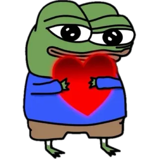 🌟 Pepe the Frog pepe, rana, amore, cuore, meme telegram sticker