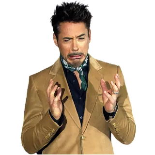 😖 Tony Stark Iron Man โรเบิร์ต ดาวนีย์ จูเนียร์, ไอรอนแมน, มาร์เวล, ขยะแขยง, สีหน้า, หน้า, ตลก telegram sticker