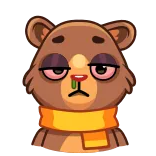 🤧 ours, malade, malade, dessin animé, emoji whatsapp sticker