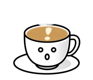 ❗ coffee, cup, latte art, shocked, surprise telegram sticker