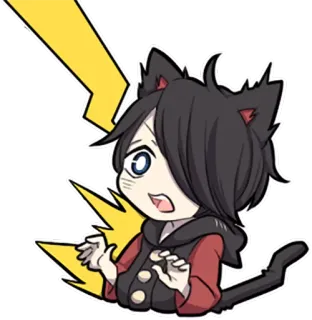 ⚡ Anime, Cartoon, Katze, Blitz, Schock, Sticker telegram sticker