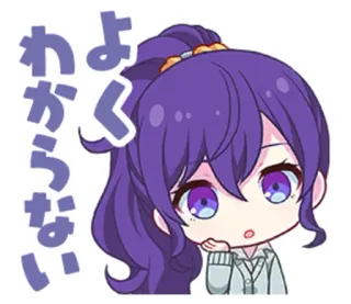 🤔 わかぅない Аниме, Чиби, Мультфильм, Девушка, Японский whatsapp sticker