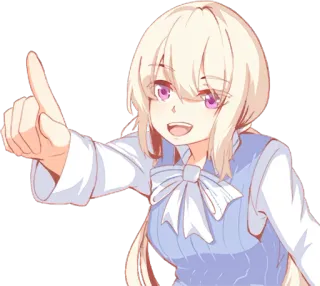 👆 anime, girl, pointing, cute, kawaii telegram sticker