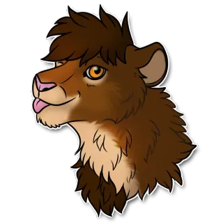 😜 lion, animal, dessin animé, poilu, mammifère, art whatsapp sticker