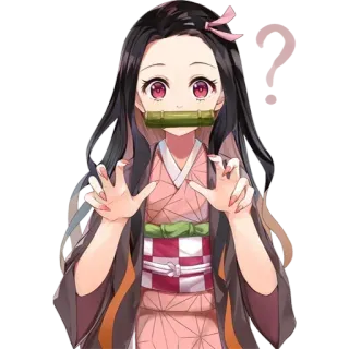 ❔ Nezuko Kamado Demon Slayer anime, demon, nezuko, kamado, manga, cute telegram sticker