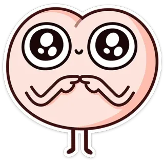 🥹 ハート, マンガ, かわいい, カワイイ, 目, 桃, 愛, キャラクター whatsapp sticker