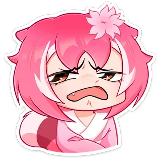 😫 Anime, Nhân vật, Dễ thương, Hồng, Hoa telegram sticker