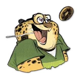 😍 Clawhauser Zootopia Clawhauser, Zootopia, Leopardo, Rosquinha, Desenho animado telegram sticker