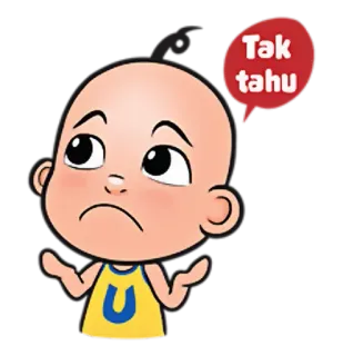 😁 Upin Upin & Ipin Tak tahu dessin animé, Upin, Ipin, malais, Indonésie, confus telegram sticker