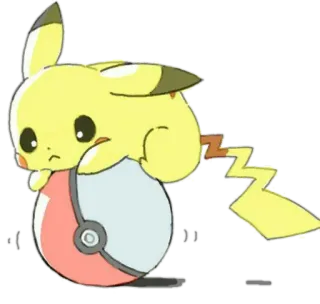 😕 Pikachu Pokemon ปิกาจู, โปเกมอน, บอล, น่ารัก, สีเหลือง, สัตว์, ไฟฟ้า telegram sticker