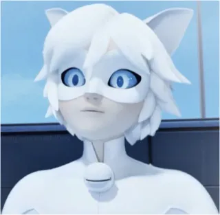 😇 Chat Blanc Miraculous: Tales of Ladybug & Cat Noir 卡通, 动漫, 猫, 超级英雄, 瓢虫雷迪, 夏尔·布朗, 白猫 whatsapp sticker