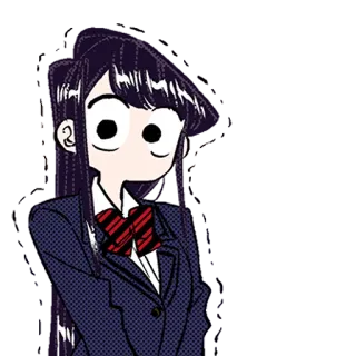 😣 Komi Shouko Komi Can't Communicate Anime, Manga, Komi Can't Communicate, Komi Shouko, carina, uniforme scolastica, imbarazzata, cartone animato whatsapp sticker