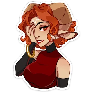 🤦 demon, dziewczyna, kobieta, rogi, elf, fantasy telegram sticker