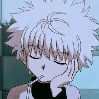 🥱 Killua Hunter x Hunter Anime, Charakter, Killua, Hunter x Hunter, Cartoon, Junge, Getränk telegram sticker