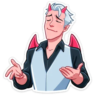 😎 diablo, demonio, personaje, cuernos, alas, diablillo, dibujos animados whatsapp sticker