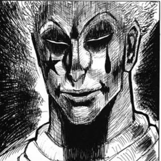🤨 Hisoka Hunter x Hunter Anime, Manga, Klaun, Złoczyńca, Czarno-białe telegram sticker