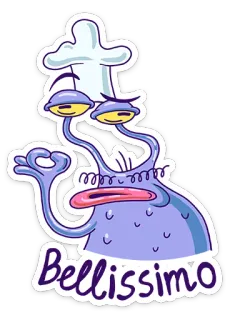 👌 Bellissimo chef, monstre, bellissimo, italien, nourriture, dessin animé, personnage telegram sticker