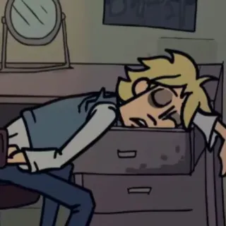😴 Dessin animé, Épuisé, Fatigué, Somnolent, Personnage, Dessin whatsapp sticker