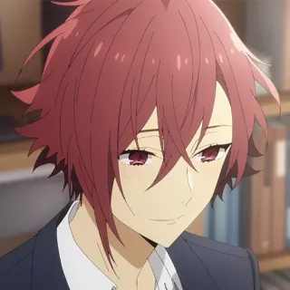 📚 anime, red hair, male, character, smile telegram sticker