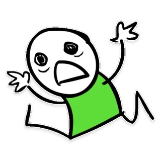 😱 Cartoon, Meme, Rennen, Verängstigt, Strichmännchen, Panik whatsapp sticker