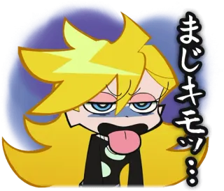 🤢 Stocking Anarchy Panty & Stocking with Garterbelt まじキモッ… anime, exhausted, disgusted, tongue out, blonde telegram sticker