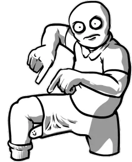 👇 người đàn ông, chỉ, meme, phim hoạt hình, hình que, xúc phạm telegram sticker