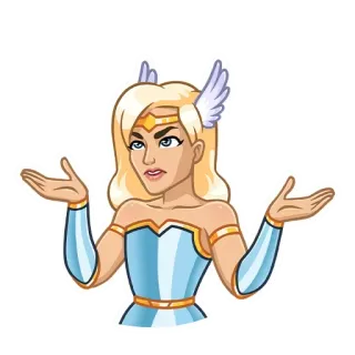 🤷‍♂️ mulher, dando de ombros, asas, loira, gesto, confusa, desenho animado telegram sticker