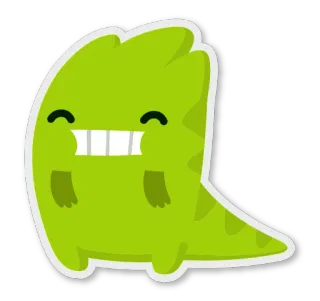 😁 sticker, cartoon, dinosaurier, grün, süß, tier, figur telegram sticker
