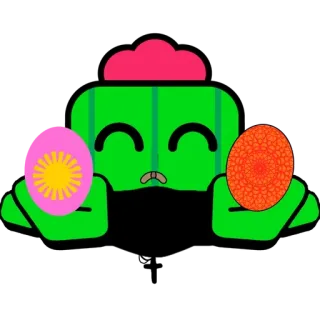 🥚 cactus, plant, cute, sticker, green, cartoon telegram sticker